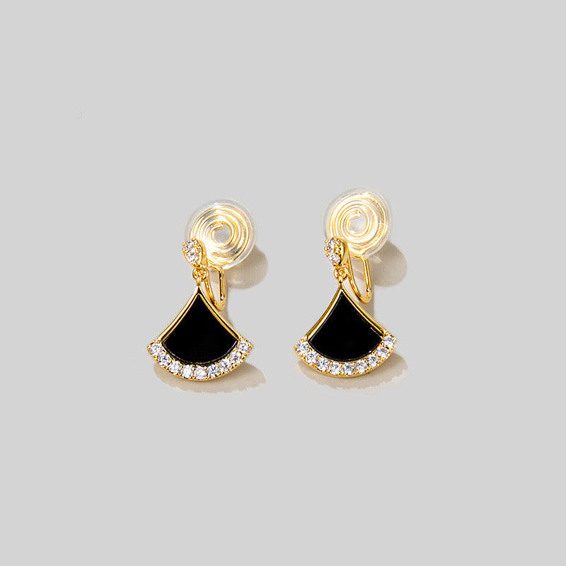 Charming Crystal Glitter Black and Gold Earrings