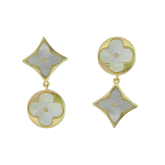 Classic Clover Gold Covered Drop Earrings