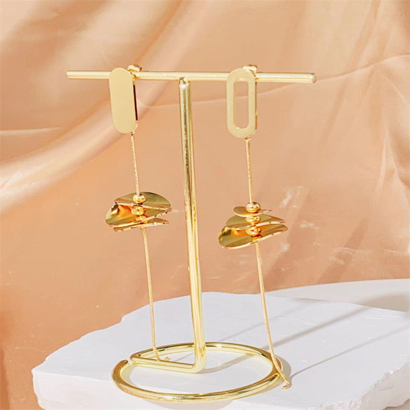 Hanging Drun Gold Drop Earrings