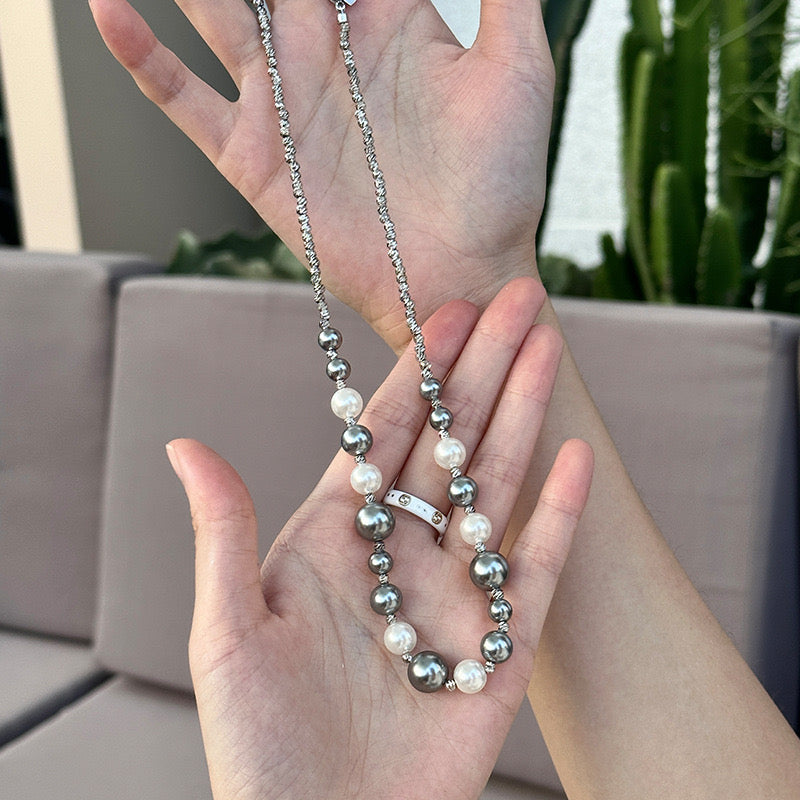 Asymmetrical Multi Pearl Necklace