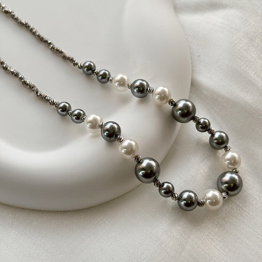 Asymmetrical Multi Pearl Necklace