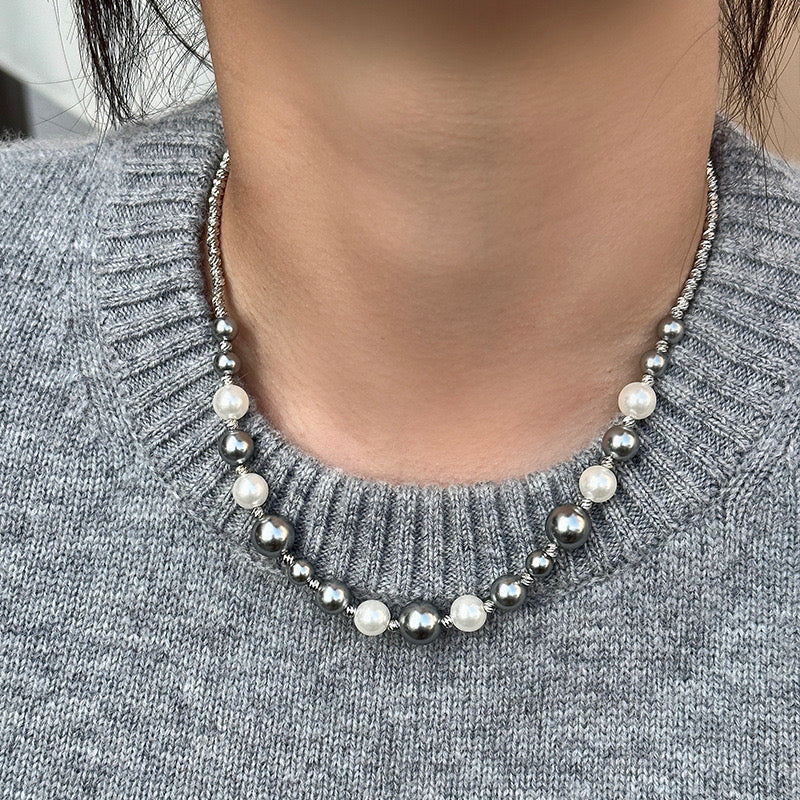 Asymmetrical Multi Pearl Necklace