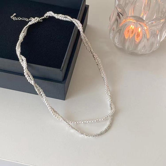 Fairy Twin Twisted Pearl Necklace