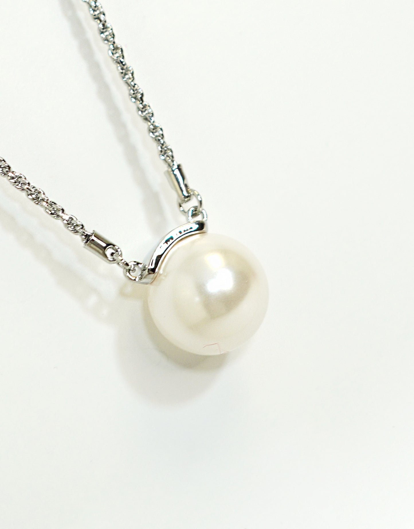 White Pearl Princess Silver Necklace