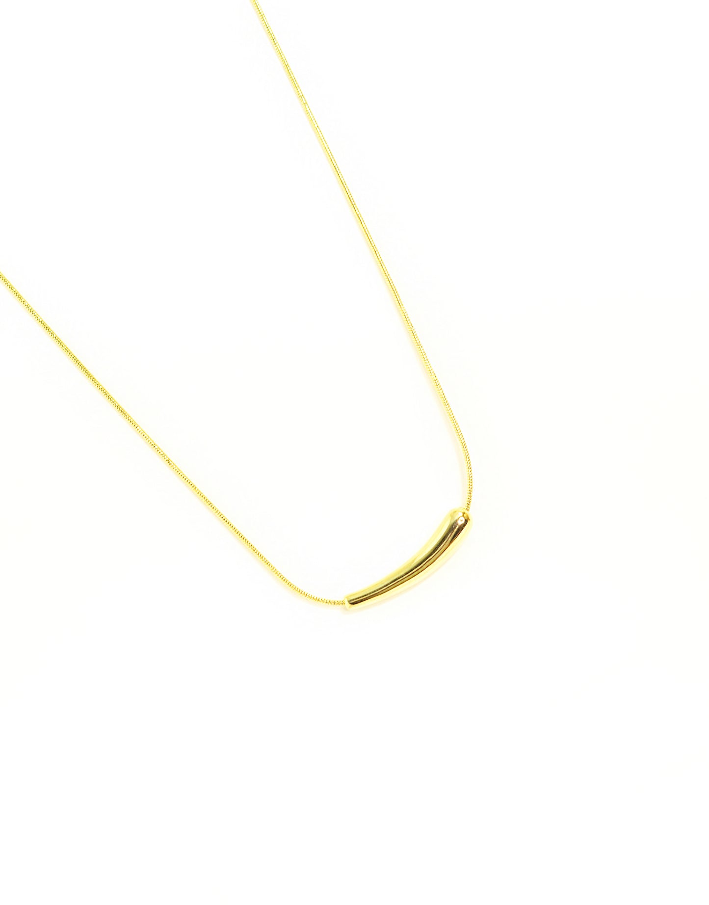 Gold Plated Tusk Pendant Long Necklace