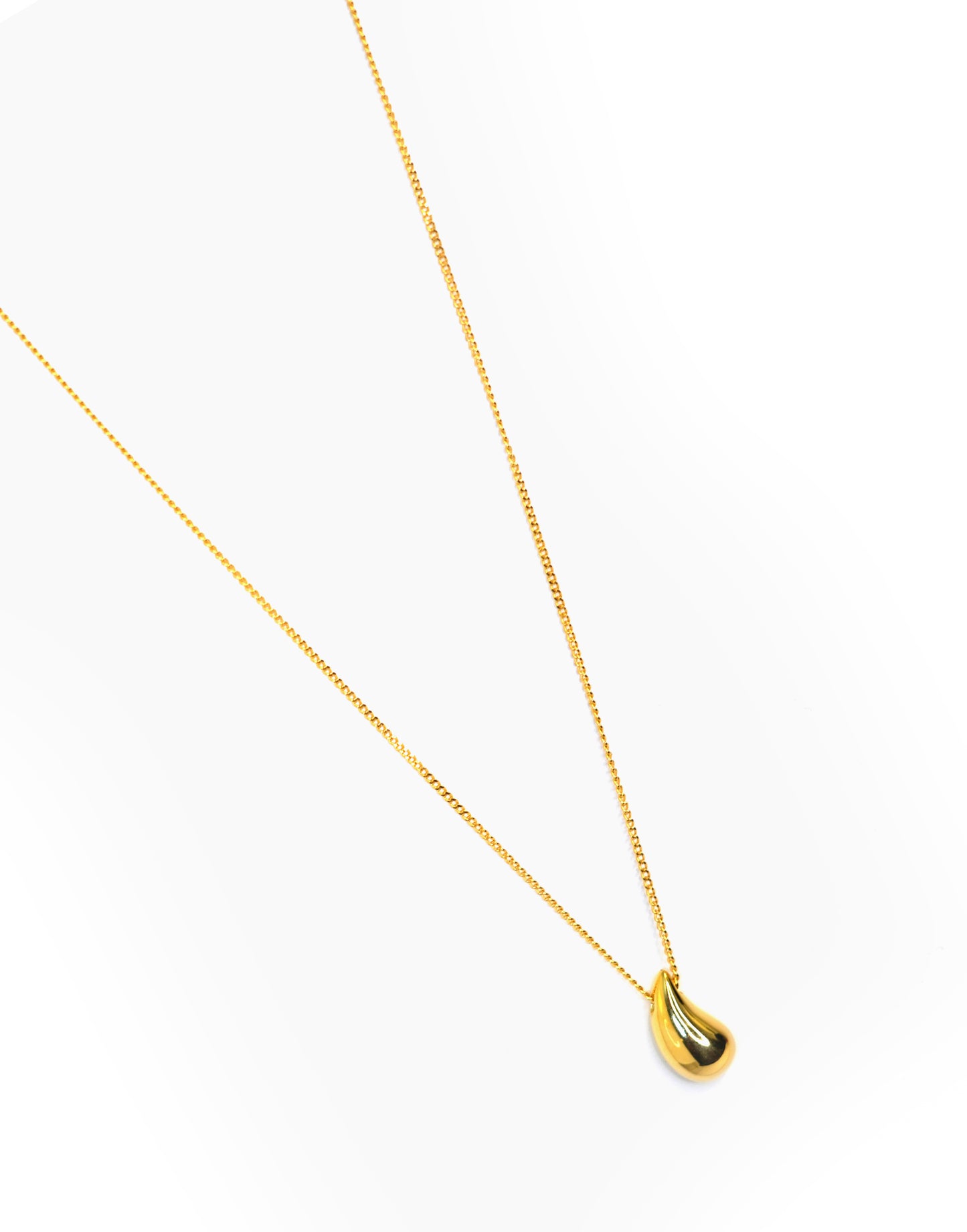 Sterling Silver Rain Drop Gold Plated Pendant Necklace