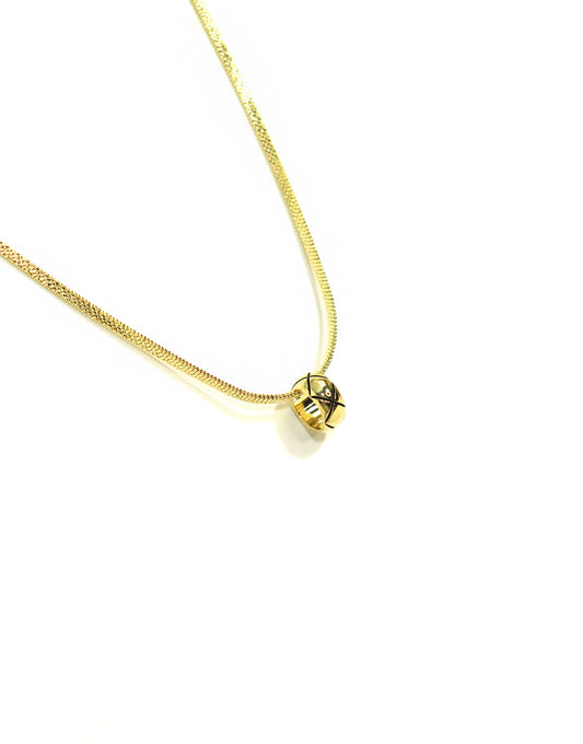 Gold Plated Loop Ring Pendant Necklace