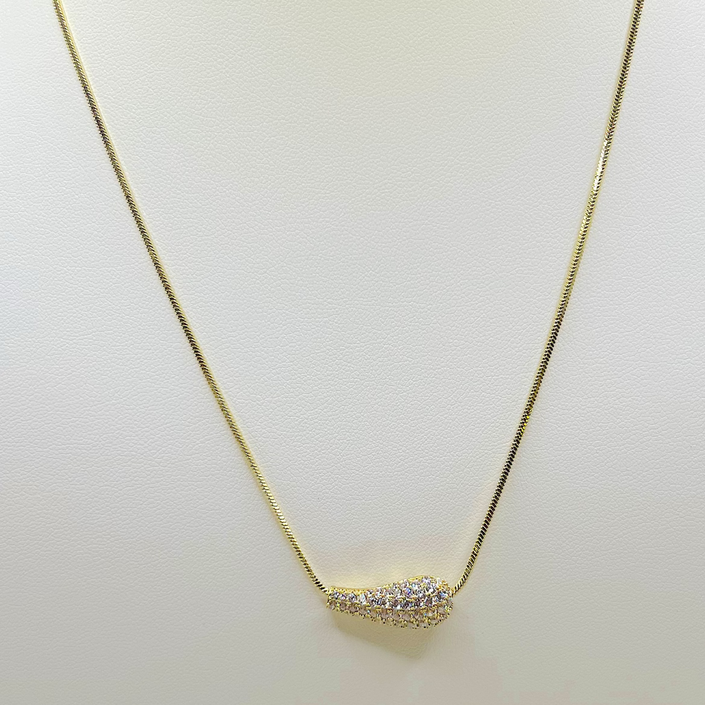 Gold Plated Zircon Piston Pendant Necklace