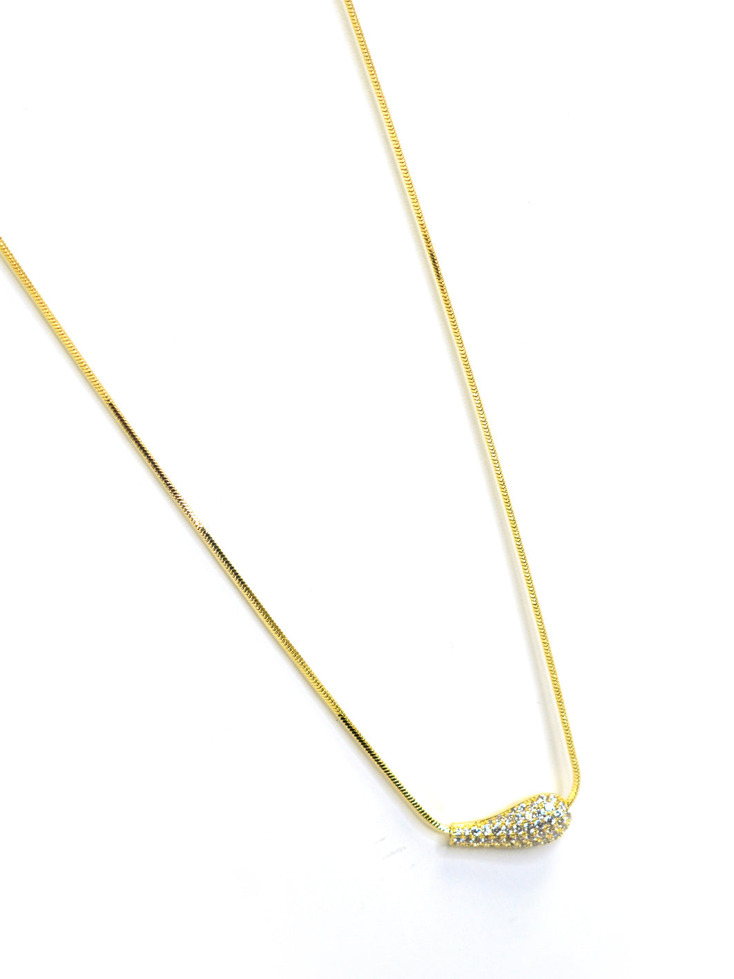 Gold Plated Zircon Piston Pendant Necklace