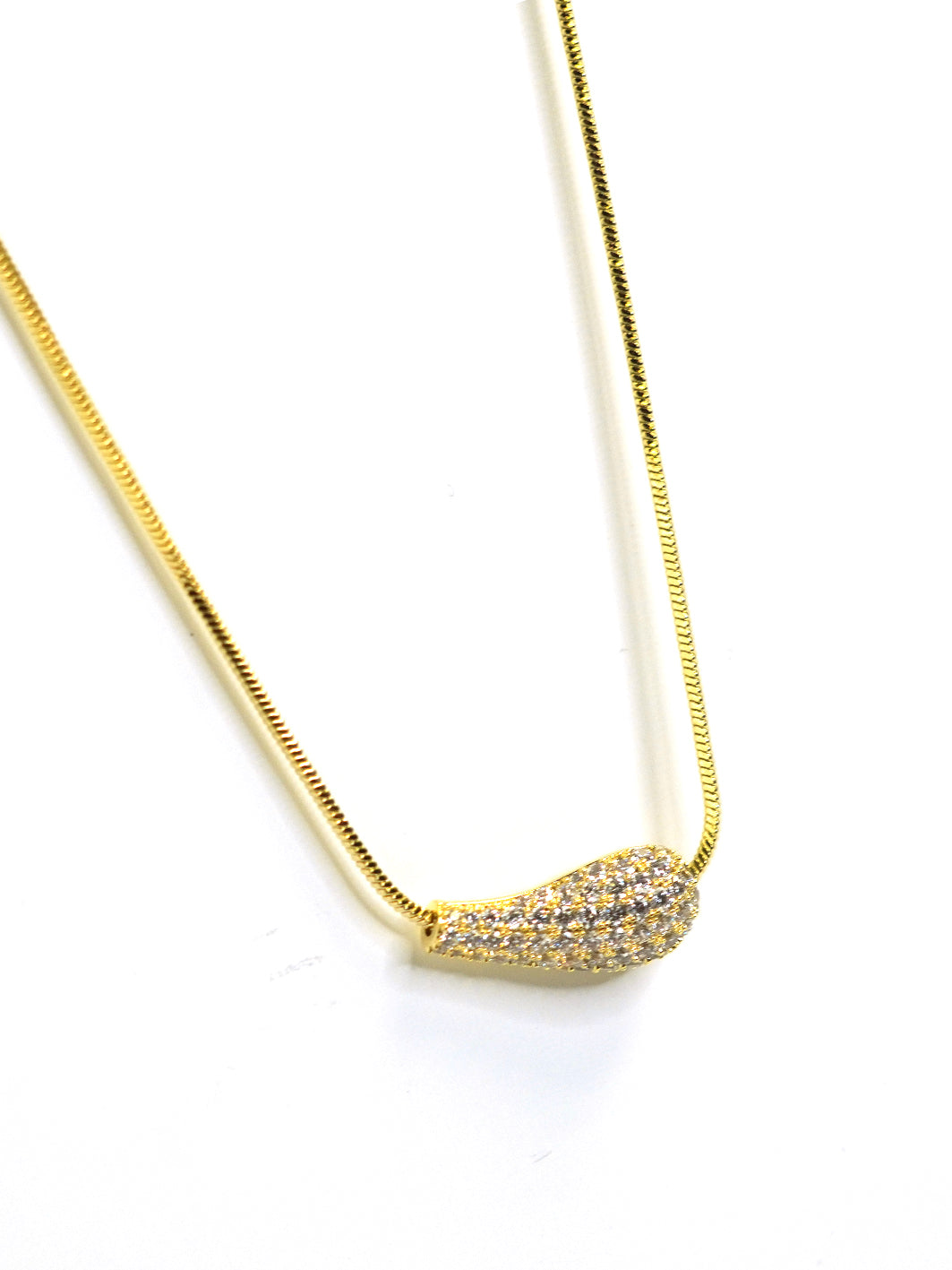 Gold Plated Zircon Piston Pendant Necklace